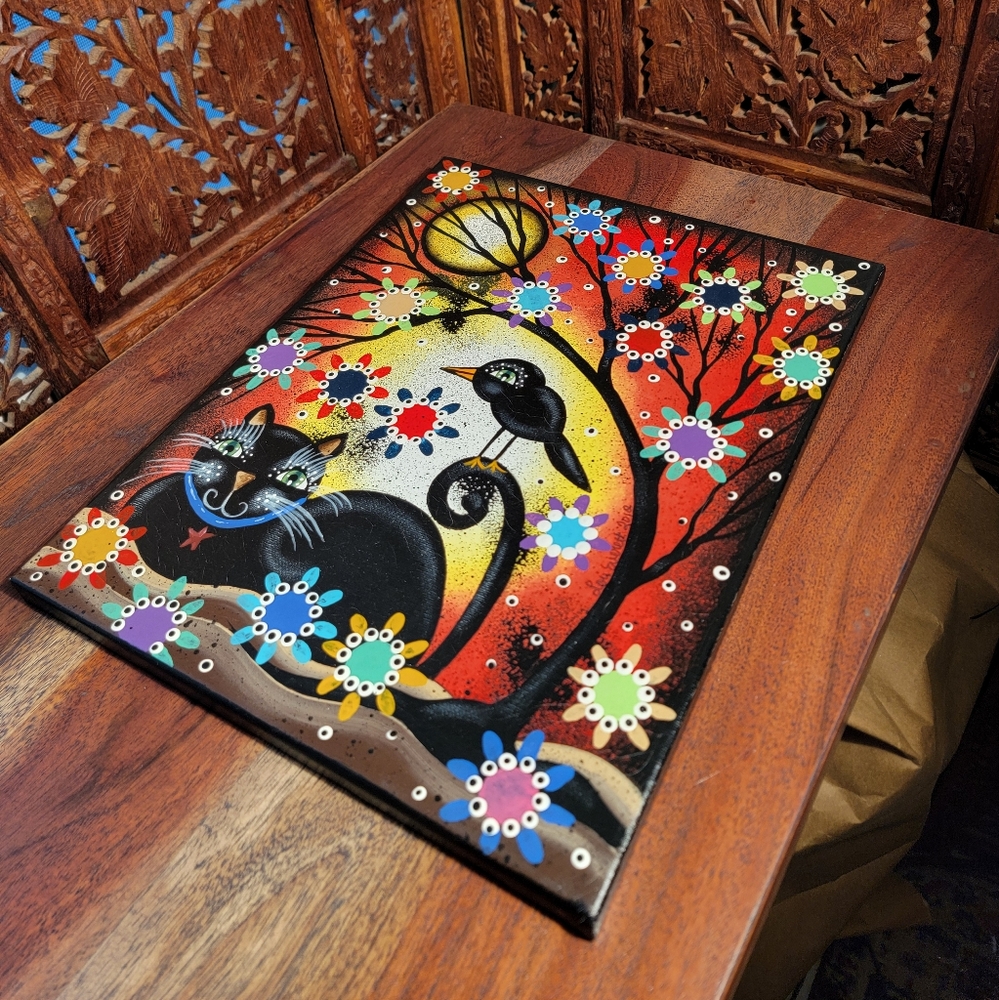 Handpainted Halloween Folk Art by Artist Lori Everett